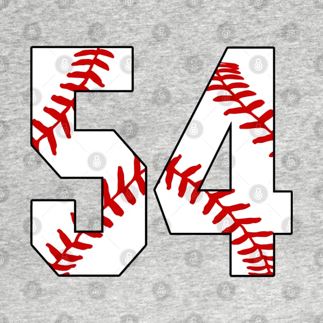 Baseball Number 54 #54 Baseball Shirt Jersey Favorite Player Biggest Fan by TeeCreations